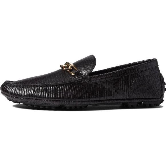 NWOB Aldo Davinch Lizard Embossed Driving Shoe In Black